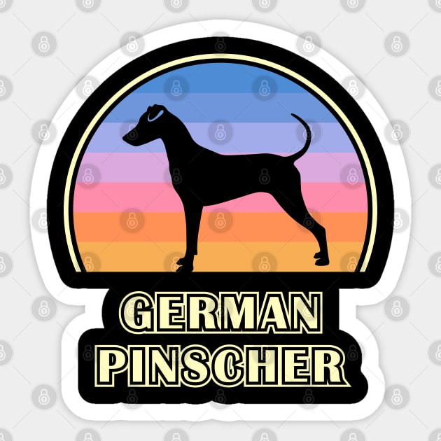 German Pinscher Vintage Sunset Dog Sticker by millersye